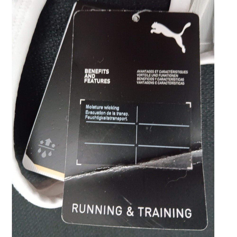 Puma Mid Impact 4Keeps Sports Bra White Black XS 521435 52 NWT X Small Workout - Picture 13 of 16